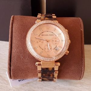 NWT Michael Kors Womens Rose Gold & Tortoise Watch